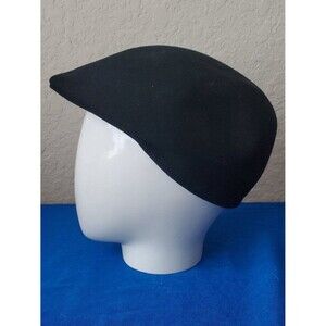 VVTG Country Gentleman Black Wool Flat Cap Cabbie Hat Men's Size M - Fair/TLC